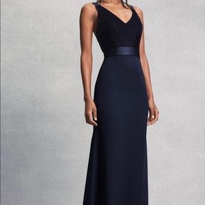 David’s Bridal Bridesmaid dress. Crepe and Velvet.